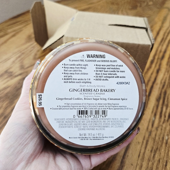 🛍BOGO 50% OFF🤎🫚🕯NWT‼️ Bath & Body Works "Gingerbread Bakery" 3-wick Candle - Picture 5 of 10